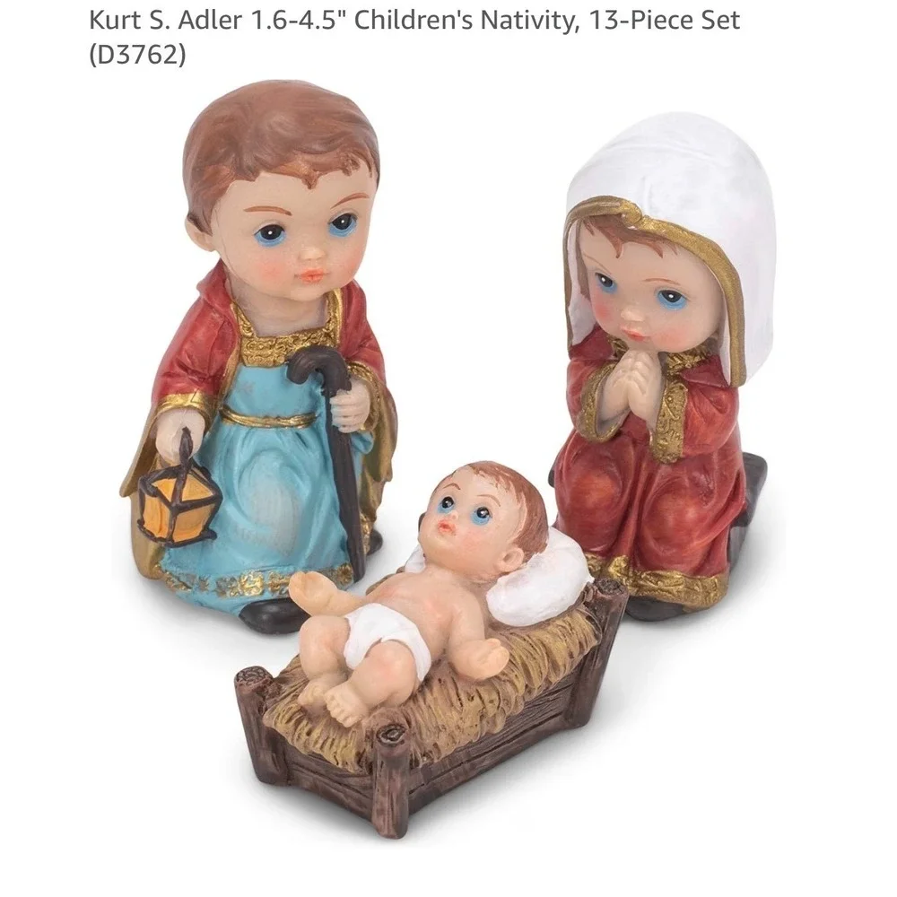 NEW Kurt S Adler‎ 13 Piece Childrens Nativity Set D3762 Multicolor Christmas